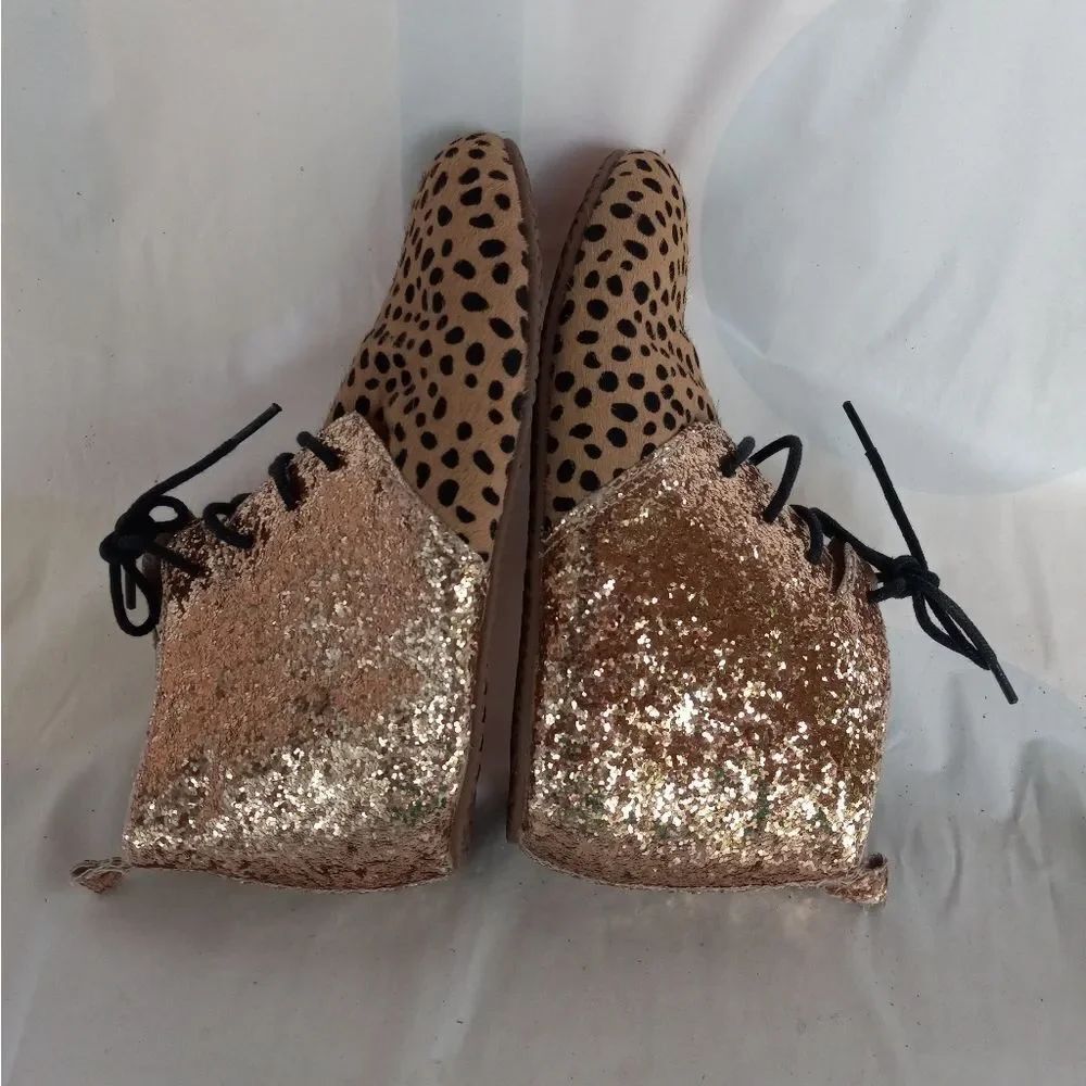 Monkey Feet Leopard Cheetah Glitter Shoes Sz. - Picture 7 of 10